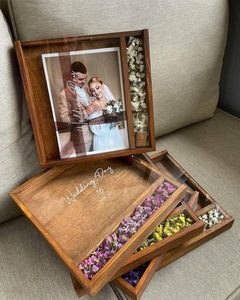 Mộc mạc bằng gỗ USB Flash Drive hộp ảnh với trượt nắp khắc Bộ nhớ lưu niệm ảnh cưới lưu trữ trường hợp cho món quà cưới - Product Image 4