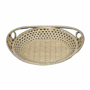 Panier de rangement multifonctionnel vintage en jacinthe d'eau tressé à la main, à prix économique, avec poignée, pour chambre, salon, salle de bain - Product Image 1
