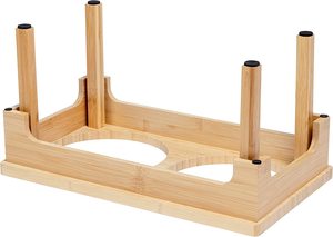 Pet Supply - Adjustable Bamboo Elevated Dog Bowls Stand Stainless Steel <strong>Cat</strong> Bowls <strong>Holder</strong> and Water or <strong>Food</strong> and Water Bowls - Product Image 4