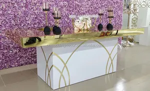 <span class=keywords><strong>Mesa</strong></span> de Comedor de Boda Moderna y Lujosa, <span class=keywords><strong>Mesa</strong></span> de Postre de Boda Semicircular de <span class=keywords><strong>PVC</strong></span> Blanco, <span class=keywords><strong>Mesa</strong></span> Principal para Decoración de Recepción de Bodas - Product Image 5