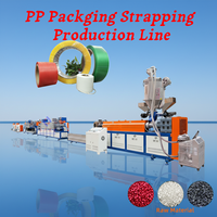 Ligne de production de sangles PP à vis simple avec alimentation automatique de masterbatch, pompe PLC et roulement – Haute productivité, extrusion économe en énergie