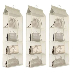 Classic Design Collapsible Fabric Storage Bag Transparent Visible Wardrobe Hanging Organizer for Carrying Purse & Clothes - Product Image 1