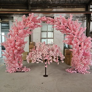 Gran oferta, centro de mesa que llora de árbol de flor de cerezo Artificial, árbol de Sakura blanco rosa, 4 pies y 5 pies para decoración de eventos de bodas y fiestas - Product Image 1