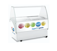 Vitrine de présentation de glaces à refroidissement direct avec verre incurvé et contrôle numérique de la température