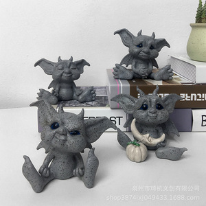 เอลฟ์การ์เด้นมินิเอเจอร์เรซิ่นออร์นาเมนต์ตกแต่งฮาโลวีนห้องนั่งเล่นเดสก์ท็อปการ์ตูนฟิกเกอร์แพคเกจชิ้นเดียว - Product Image 2