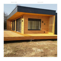 Maison conteneur modulaire simple et moderne, 1 chambre, 1 salle de bain, avec espace de vie et véranda avec brise-soleil, Airbnb & Villa