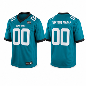 Men's Teal Custom Breathable Printed Plus Size Short American Football Jersey Team Game Day <b>Fan</b> Shirt Personalized Name Number - Product Image 4