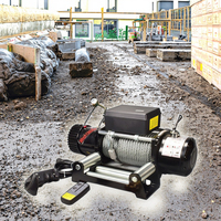 Treuil électrique en acier 24V 12V avec câble en acier, télécommande, pour remorque tout-terrain