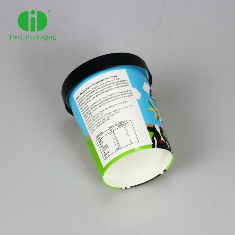230 ml 180 ml 140 ml डिस्पोजेबल एकल दीवार आइस क्रीम कागज कप के साथ बहु-रंग का प्लास्टिक के ढक्कन