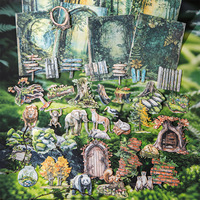 100 lembar Per Pak hutan seri petualangan hewan hutan DIY Eropa Vintage latar belakang bahan kolase