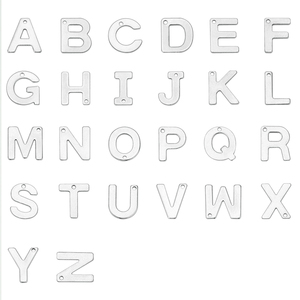 จี้ตัวอักษรขายส่งสำหรับทำเครื่องประดับ DIY สำหรับสร้อยคอ สร้อยข้อมือ สร้อยข้อเท้า จี้ตัวอักษรสเตนเลสสตีล - Product Image 5