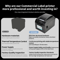 Printer Barcode Thermal USB DTP350 3-inci dengan Orientasi Label Putih/Hitam Tersedia, Garansi 1,5 Tahun
