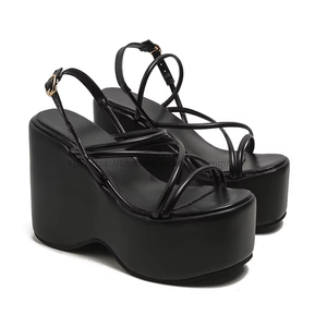 Custom Logo Summer High <b>Heels</b> Women's Sandals Big Size 35-43 Fashion Ladies Wedge Sandals - Product Image 6