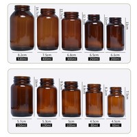 Bouteille en verre brun, flacon à large ouverture étanche et opaque, flacon à poudre, flacon de stockage pour Cordyceps brun
