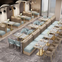 Ensemble de canapés en cuir pour restaurant et café, design minimaliste, fiable et haut de gamme, solution tout-en-un