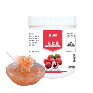 น้ำเชื่อมลิ้นจี่เข้มข้นฮาลาลสำหรับชานมไข่มุก รสผลไม้สด กาแฟ ไข่มุกทอปิโอก้า รสแยมสีชมพู - Product Image 6