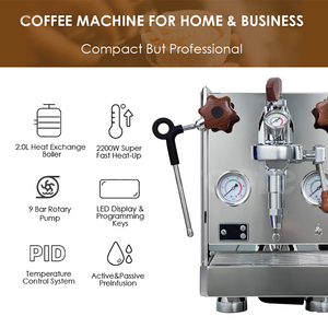 Machine à café expresso professionnelle en acier inoxydable à double chaudière E61 Rocket E61 avec tête de brassage et mousseur à lait électrique - Product Image 2