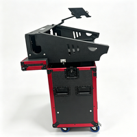 Flight case en aluminium rouge de 12 mm d'épaisseur pour Behringer WING avec roues hydrauliques, flight case pour équipement audio