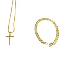 Vente en gros très demandée pour un nouveau set de bijoux en acier titane allié, chaîne, bague, bracelet, collier, 3 pièces