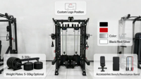 Machine Smith multifonctionnelle en titane en gros, cage de musculation combinée à un système de croisement de câbles et à un rack à squats pour centre de remise en forme