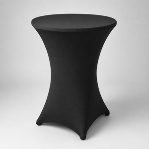 High Quality Black Cocktail Spandex Table Cover <b>Round</b> Highboy Stretch Fitted <b>Tablecloth</b> For Hotel Banquet - Product Image 1