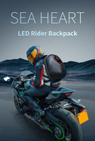 Sea Heart LED Rider Mochila Moto Casco Mochila Impermeable Bluetooth Led Mochila con luces LED