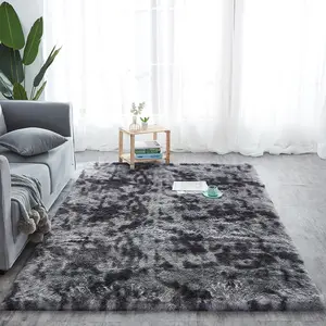 Estilo europeu Luxo Macio Sala Tie Dye Tile Tapete Fofo Mat Pv Fur Shaggy Tapete Área Para Sala de estar Quarto