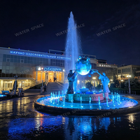 Fuente Danzante Inteligente Programable con LED RGB y Cascada de Agua Seca Personalizada para Centros Comerciales, Parques y Paisajismo
