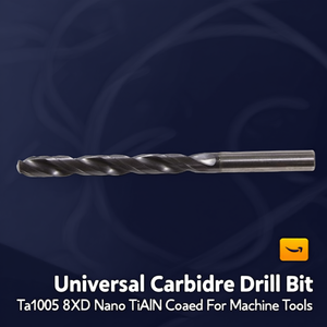 Foret universel en carbure Ta1005 8xD Nano TiAlN revêtu pour machines-outils - Product Image 3