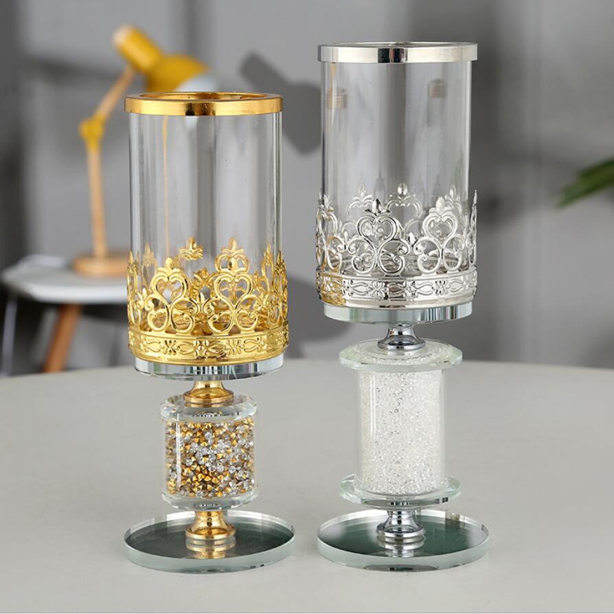 Романтический декоративный стеклянный Хрустальный подсвечник для свадебного стола
