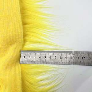 <span class=keywords><strong>Tela</strong></span> de Pelo Sintético de 110 mm de Largo, con Estampado Colorido Azul y <span class=keywords><strong>Amarillo</strong></span>, para Juguetes y Pelucas - Product Image 4