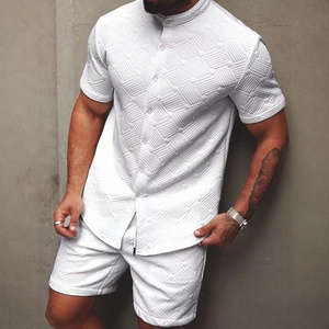 Chemises à manches courtes pour hommes avec shorts Ensembles de deux pièces pour hommes Tenues décontractées pour hommes 2 pièces - Product Image 3