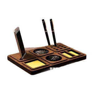 Wooden <b>Desk</b> Storage Rack 29x20cm Office Organizer Tray For Phone Pen Stationery Desktop Accessory - Product Image 5