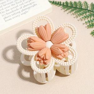 กิ๊บติดผมทรงดอกไม้แบบด้านสไตล์เกาหลี 5 กลีบ กิ๊บพลาสติกแบบหนีบ ขายส่งจำนวนมาก อุปกรณ์เสริมผมกันลื่นสำหรับผู้หญิง - Product Image 4