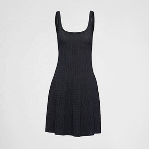 Fabricant de tricots personnalisé noir sans manches élégant laine <span class=keywords><strong>cachemire</strong></span> conception de tricot femmes vêtements <span class=keywords><strong>robe</strong></span> <span class=keywords><strong>pull</strong></span> décontracté <span class=keywords><strong>robe</strong></span> femmes - Product Image 4
