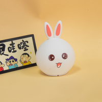 Lampe de nuit LED en silicone rechargeable lapin mignon télécommande couleur lampe d'entraînement au sommeil décorative pour enfants alimentée par batterie