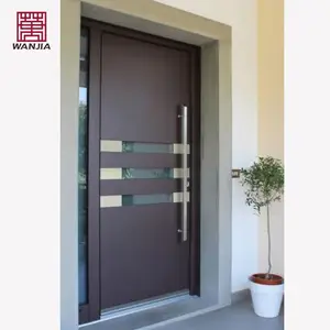 WANJIA-puerta de seguridad personalizada, puerta de vidrio de aleación de aluminio, para Exterior