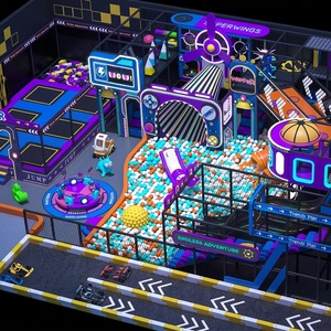 Équipement de terrain de jeux intérieur personnalisé sur le thème du ninja : trampoline, karting, piscine à balles, tour d'escalade |   Centre d'aventure FEC pour enfants - Product Image 1