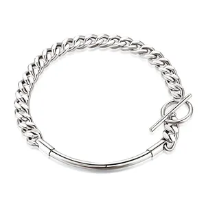 Dylam Bracelet Chains with OT Toggle Clasp Stainless Steel Bracelet Link Chains Jewelry Making Bracelets Chains for Women