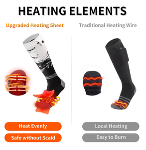 <span class=keywords><strong>Calcetines</strong></span> calefactables con Control de aplicación para adultos jóvenes 100% algodón 7,4 V 2600mAh batería de litio 3 niveles Control de temperatura para invierno frío - Product Image 2