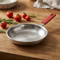 Poêle à frire en acier inoxydable électrolytique non poli, sans revêtement, pour steak et œufs, vente en gros, ustensiles de cuisine