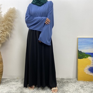 2194# Solid Color Modest Wear Simple Loose <b>Skirt</b> With <b>Elasticated</b> Waist for Muslim Women - Product Image 5