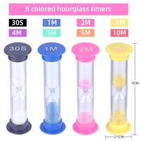 Mini sablier en plastique personnalisé de 1 minute pour enfants, ensemble de sabliers de 1 minute en plastique