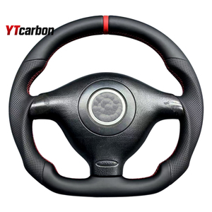 YTcarbon pour <span class=keywords><strong>Golf</strong></span> MK4 GTI Bora Passat B5 <span class=keywords><strong>R32</strong></span> Jetta Pièces automobiles Accessoires intérieurs de voiture <span class=keywords><strong>Volant</strong></span> en cuir personnalisé - Product Image 6
