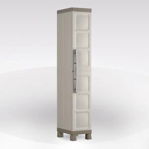 Armadio in Resina EXCELLENCE, 45x33 cm, H. 182, Beige e Grigio Tortora - Product Image 1