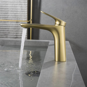 Rubinetto Premier <span class=keywords><strong>a</strong></span> foro singolo con finitura oro spazzolato <span class=keywords><strong>a</strong></span> manico singolo per <span class=keywords><strong>lavabo</strong></span> rubinetto valvola in ceramica - Product Image 3