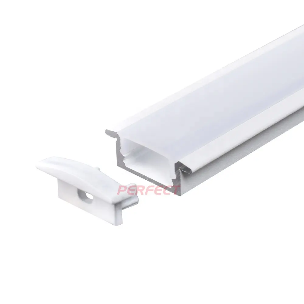 Populer 23*8Mm 1/2/3M dengan Penutup PC Tersembunyi Lampu Strip LED TV Diffuser Aluminium Ekstrusi LED Dinding Profil