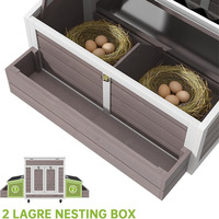 Poulailler en bois pour 4 à 6 poules, 6 nichoirs, décoration de jardin extérieur, maisonnette pour poules, résistant aux intempéries extrêmes