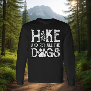 Retro Outdoor Lover Hiking Pine Tree Long Sleeve <b>T</b>-<b>Shirt</b> All <b>Dogs</b> Pet and Hike Promotional <b>T</b>-<b>Shirts</b> - Product Image 3