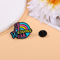 Offre Spéciale coloré broche positive lettre épinglette insigne métal personnalisé dessin animé émail épingles bijoux avec des mots inspirants